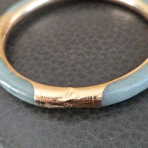 Elegant Gold and Blue Bangle Bracelet